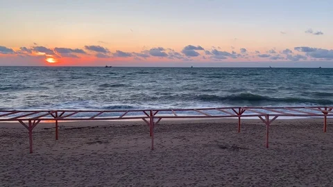 Sunset on the sea Stock Footage 106179190