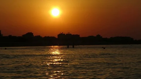 Sunset on the sea Stock Footage 112152106