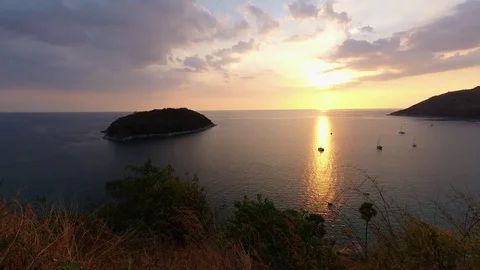 Sunset on the sea Video stock 127815971