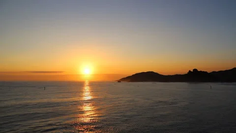 Sunset at sea Stock Footage 132770468