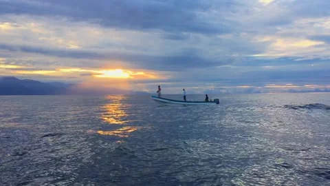 Sunset in the sea Stock Footage 136190182