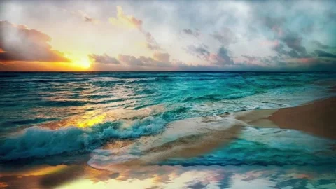 Sunset on the sea. Stock Footage 154407818