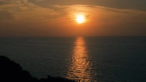 Sunset on the sea Video stock 155382341