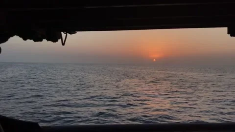 Sunset at Sea Stock Footage 162257242