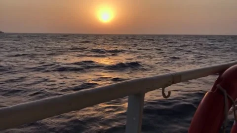 Sunset at Sea Stock Footage 162257252