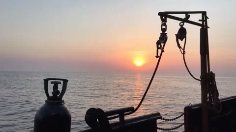 Sunset at Sea Stock Footage 162257324