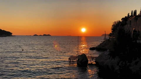 Sunset at sea Stock Footage 174687830