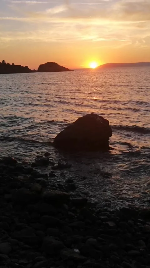 Sunset on the sea Stock Footage 220612907