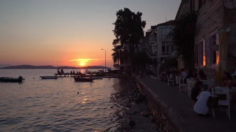 Sunset at sea Видео 247277792