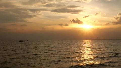 Sunset on sea Video stock 254390563