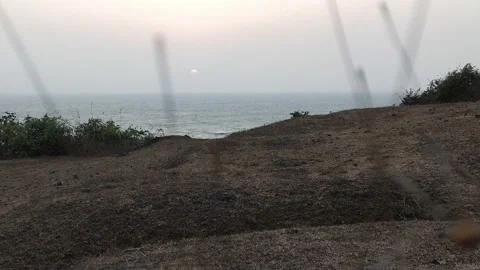 Sunset Sea grass changed focus Stock Footage 151726031