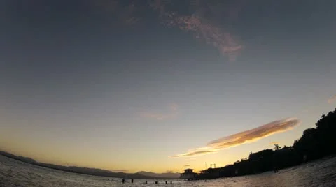 Sunset in sea gulf, sky view, timelapse 動画素材 10872932
