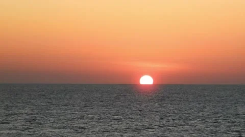 Sunset at sea in Horizon Stock Footage 203919235