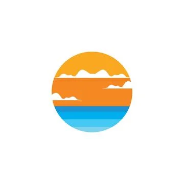Sunset in the sea  icon vector illustration design Stock Illustration