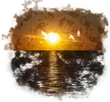 Sunset on the sea Illustrazione stock