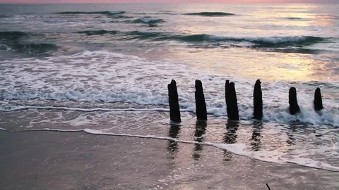 Sunset at sea in Italy Stock Footage 73449601