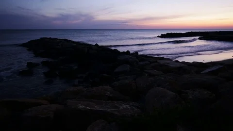 Sunset at sea in Italy Stock Footage 73547684
