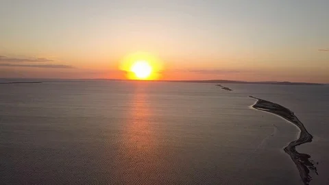 Sunset On The Sea With Kitesurfers Stock Footage 100197971