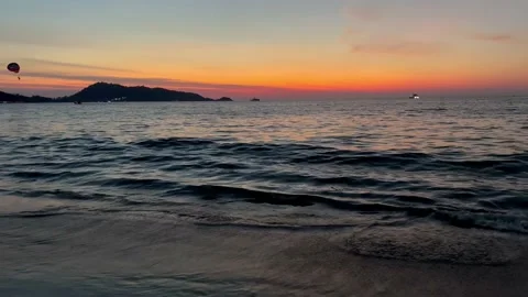 Sunset on the Sea or Ocean Stock Footage 233202296