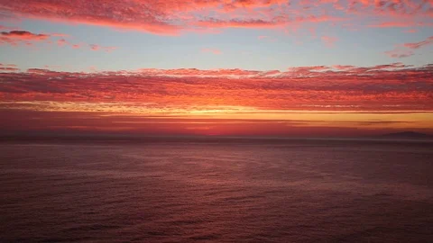 Sunset in the Sea, orange sunset over the sea Stock Footage 121220488