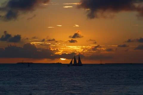 Sunset at sea Stock Photos