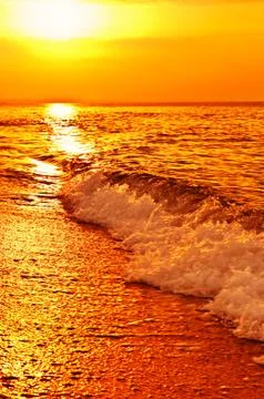 Sunset on sea Photos