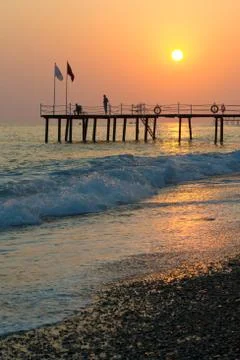 Sunset on the sea Stock Photos