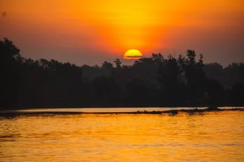 Sunset on sea Stock Photos