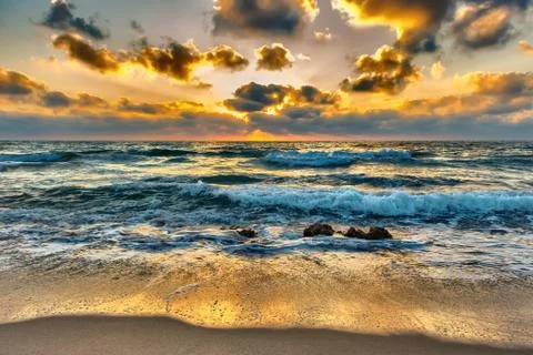 Sunset at Sea Stock Photos