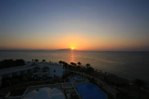 Sunset on sea Stock Photos