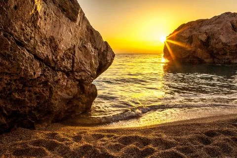 Sunset in the sea Stock Photos