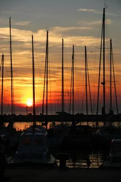 Sunset by the sea Stock Photos