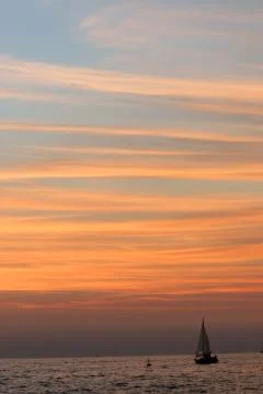 Sunset by the sea Stock Photos