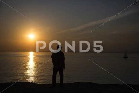 Sunset at the sea Stock Photos