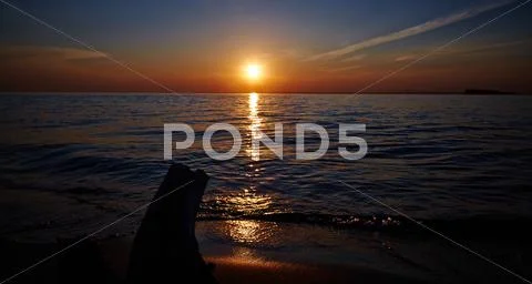 Sunset at the sea Stock Photos