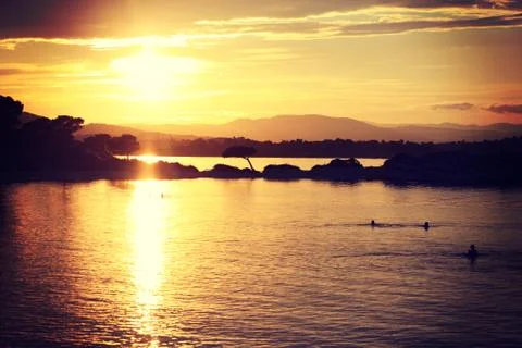 Sunset at sea Stock Photos