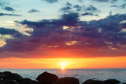 Sunset sea Stock Photos