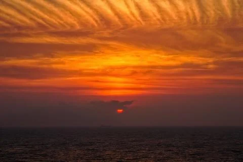 Sunset on the sea Stock Photos