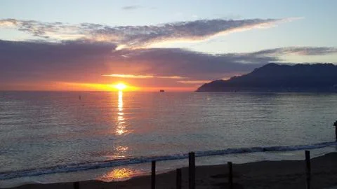 Sunset on the sea Stock Photos