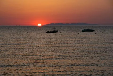 Sunset on the sea Stock Photos