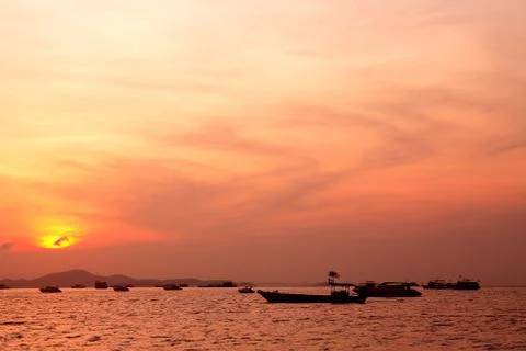 Sunset At Sea Stock Photos