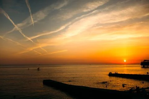 Sunset on the sea Stock Photos