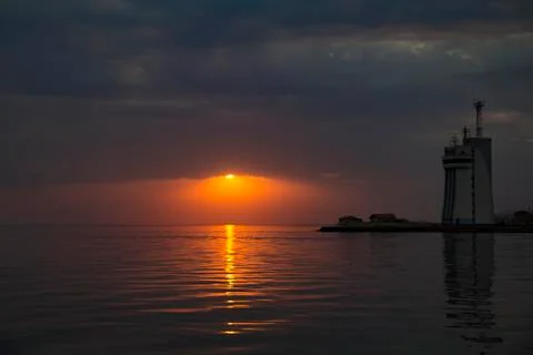 Sunset at Sea Stockfoto's