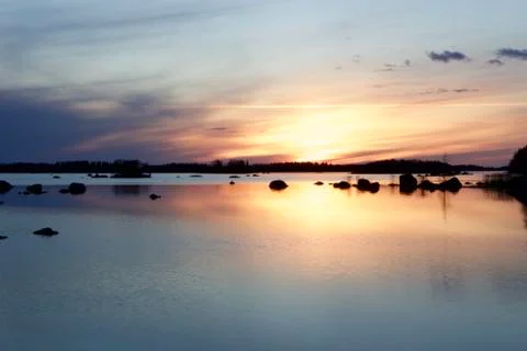 Sunset on sea. Stock Photos