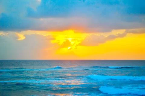 Sunset on the sea Stock Photos