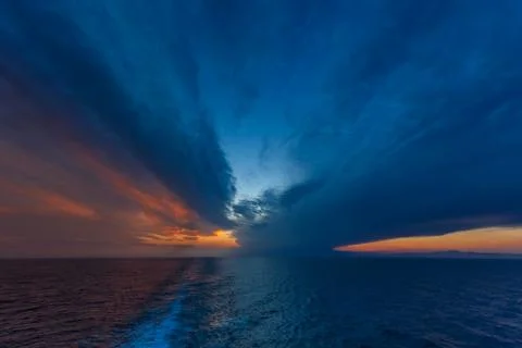 Sunset at sea Stock Photos