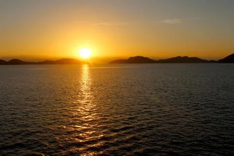 Sunset on the sea Stock Photos