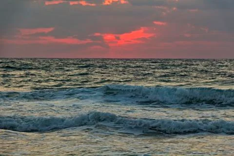 Sunset at the sea. Stock Photos