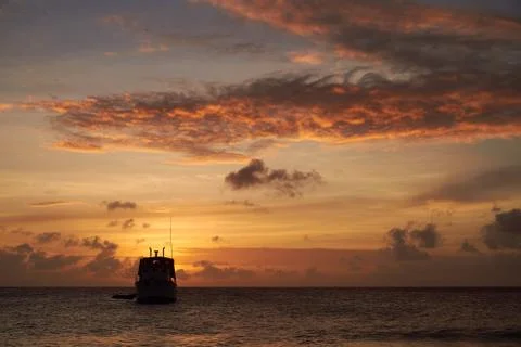 Sunset at sea 스톡 사진