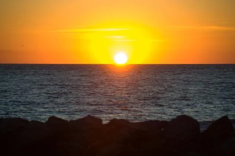 Sunset at sea Stock Photos